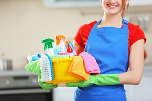 Communal hallway cleaning in a KT2 apartment building