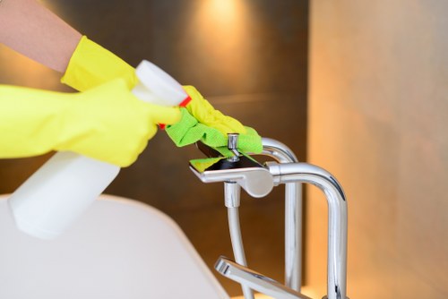 Deep cleaning a KT2 home kitchen with detailed attention to surfaces and appliances